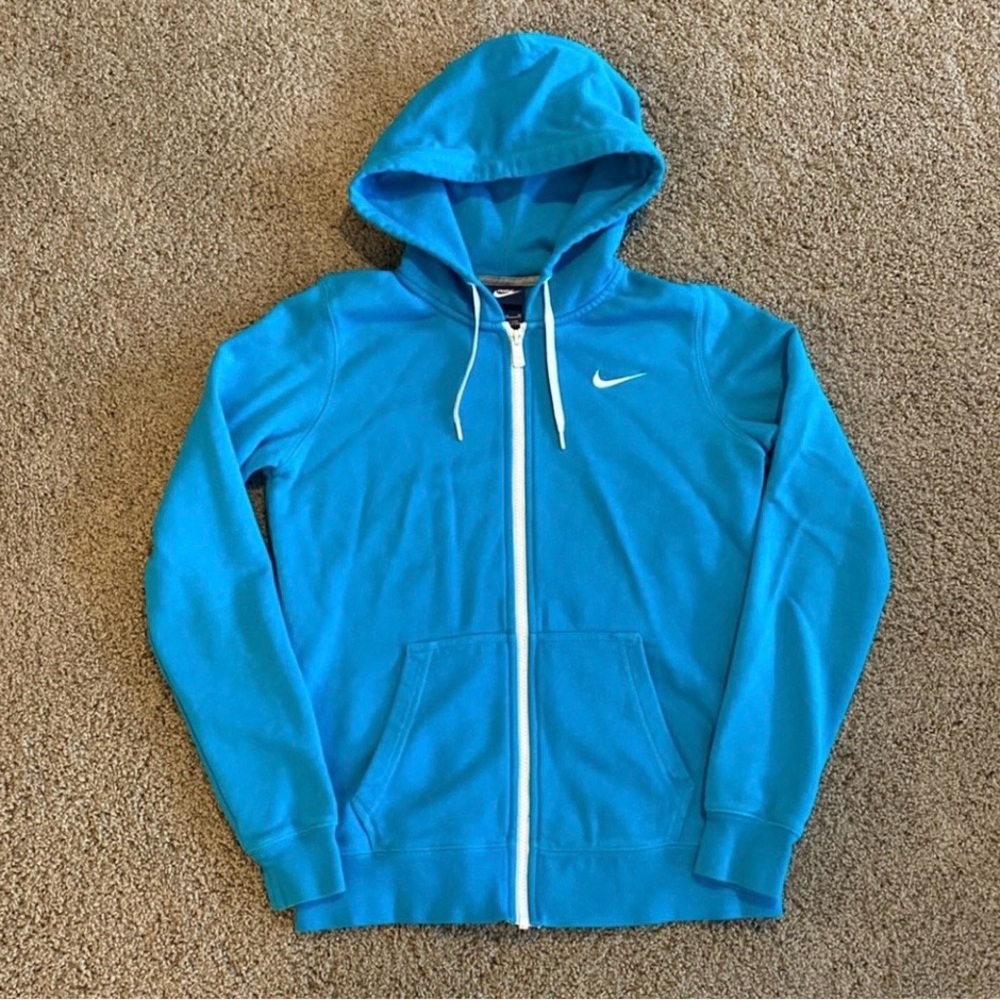 Nike Women’s Blue Zip Up Hoodie Jacket Size Medium Athleisure Activewear